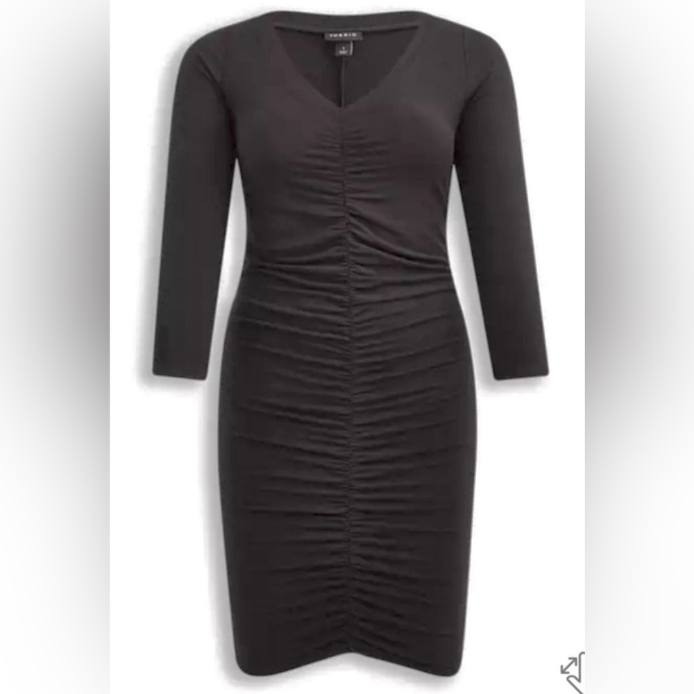 Torrid Ruched Black Dress 2X